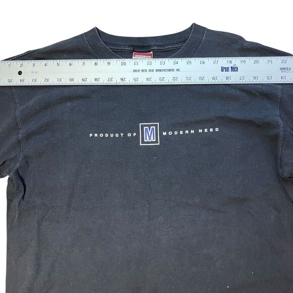 Vintage Mossimo T-Shirt L Black Graphic Tee Made in USA Y2K Streetwear Logo - Picture 9 of 11